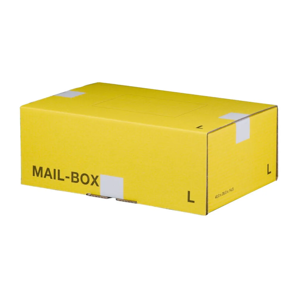 Versandkarton 395x248x141mm MAILBOX L mit Steckverschluss wiederverschließbar gelb – Bild 2