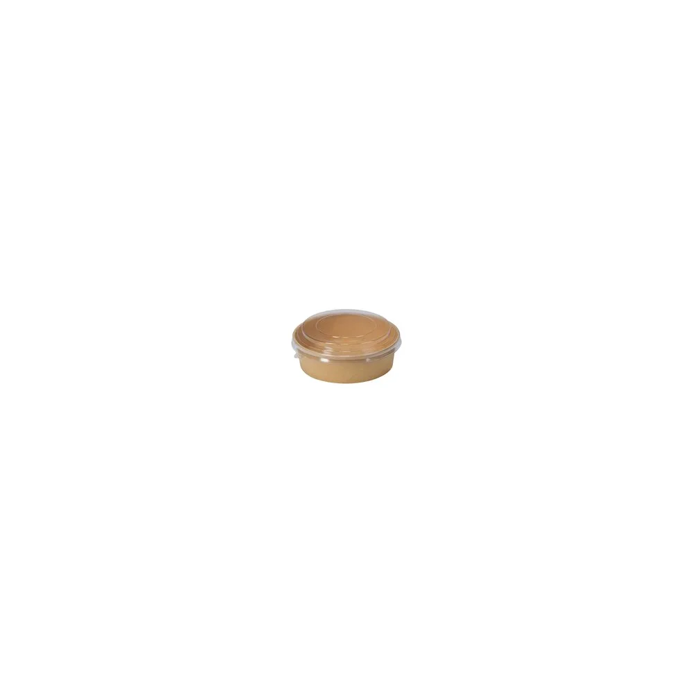 Salatschalen 1100ml aus Kraftpapier braun inkl. Deckel transparent rPet, 50 Stk.