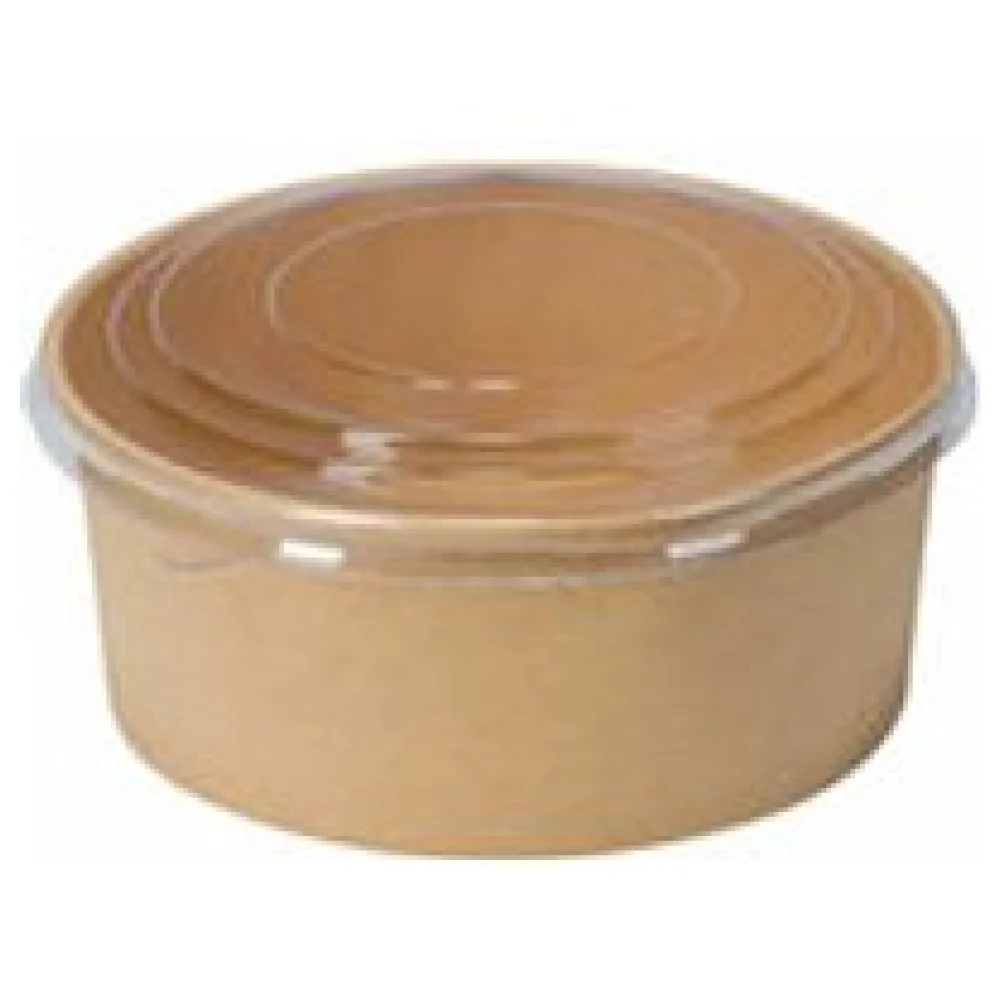 Salatschalen 1300ml aus Kraftpapier braun inkl. Deckel transparent rPet, 50 Stk. – Bild 3