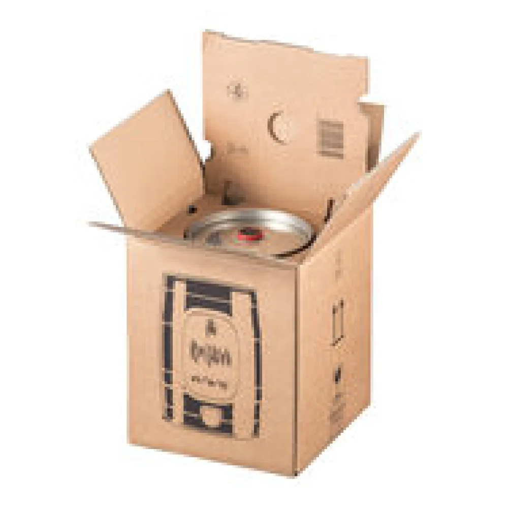 Versandkarton für Bierfass Partyfässer 5 Liter 228x227x271mm inkl. Fixiereinlagen braun