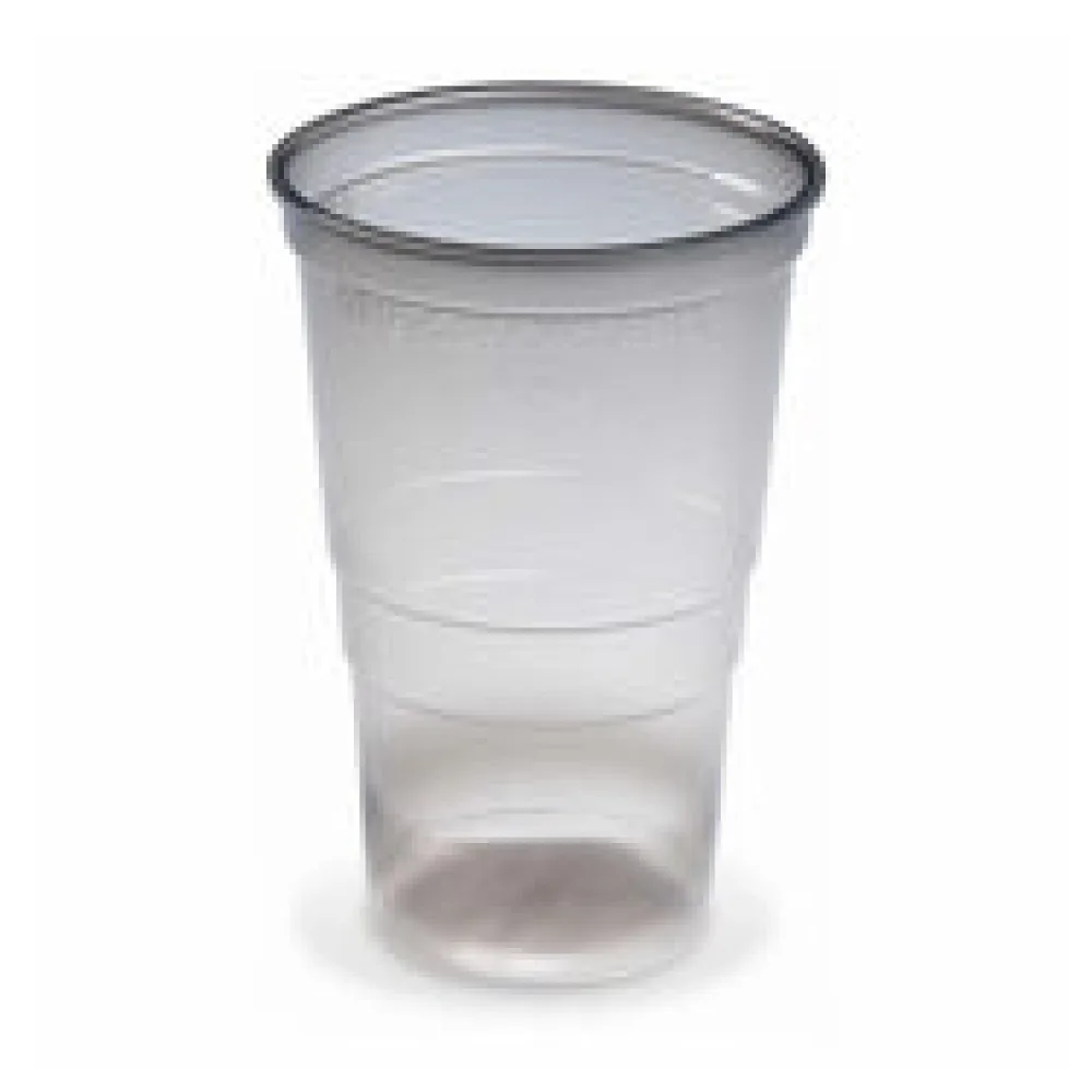 Mehrwegbecher Pfandbecher rauch-grau transparent PP Eichstrich 0,25 l O 7,8 cm, 46 Stk.