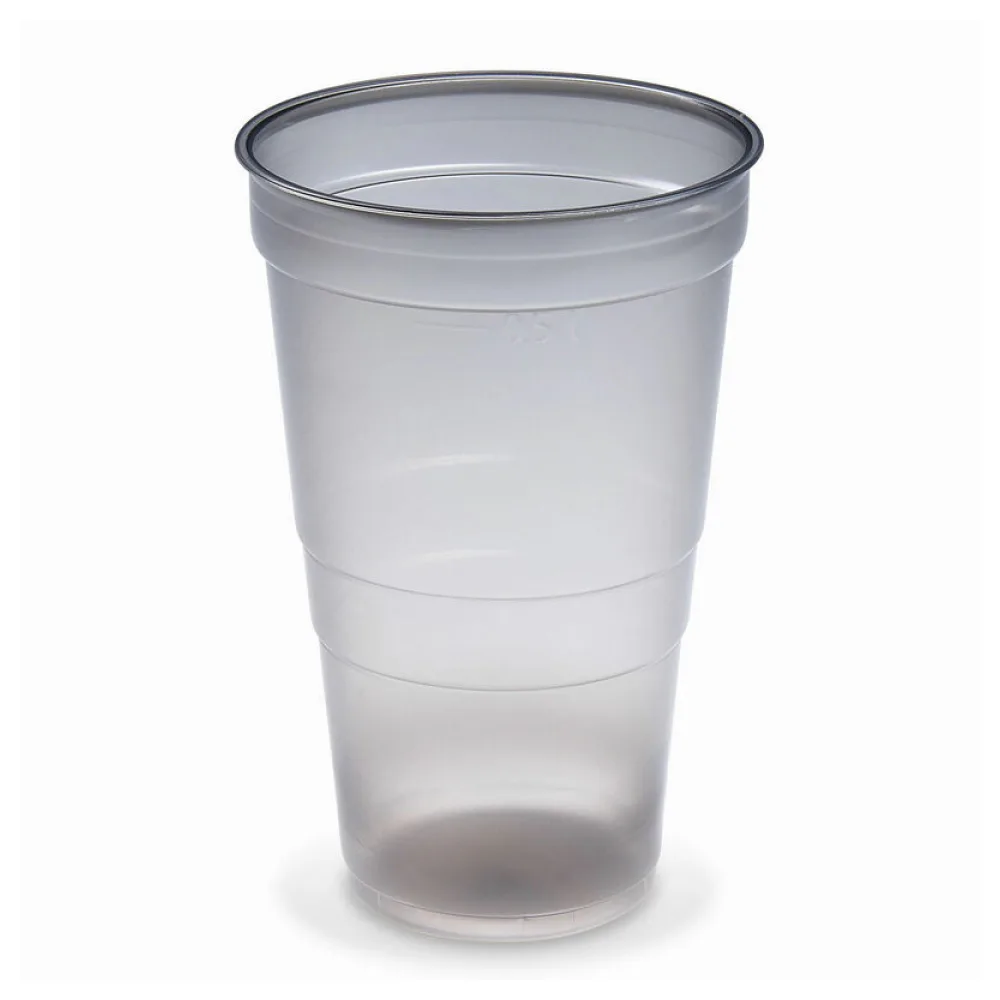 Mehrwegbecher Pfandbecher rauch-grau transparent PP Eichstrich 0,5 l O 9,5 cm, 25 Stk. – Bild 2