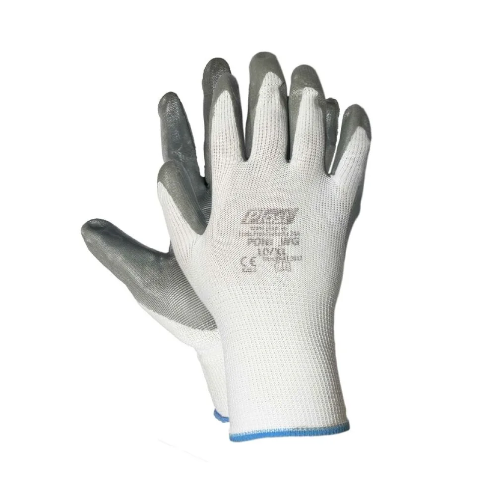 Arbeitshandschuhe Montagehandschuhe Nylon-Nitril Größe XL-10 Unisex grau, 12 Paar – Bild 2