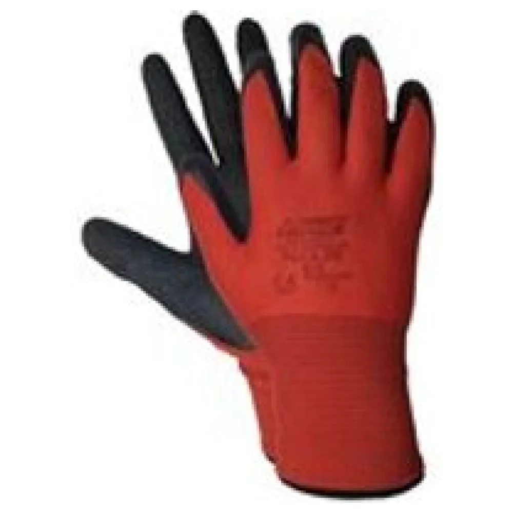 Arbeitshandschuhe , Montagehandschuhe Nylon Latex L-9 rot / schwarz, 12 Paar – Bild 3