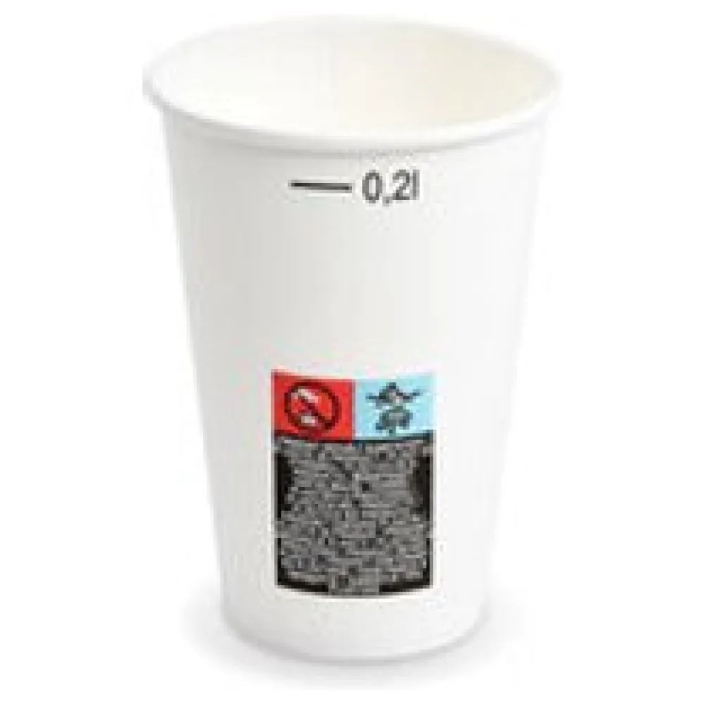 Heiß- und Kaltgetränkebecher Pappbecher FSC Mix/PE weiß 200ml Eichstrich O 70mm, 50 Stk. – Bild 3