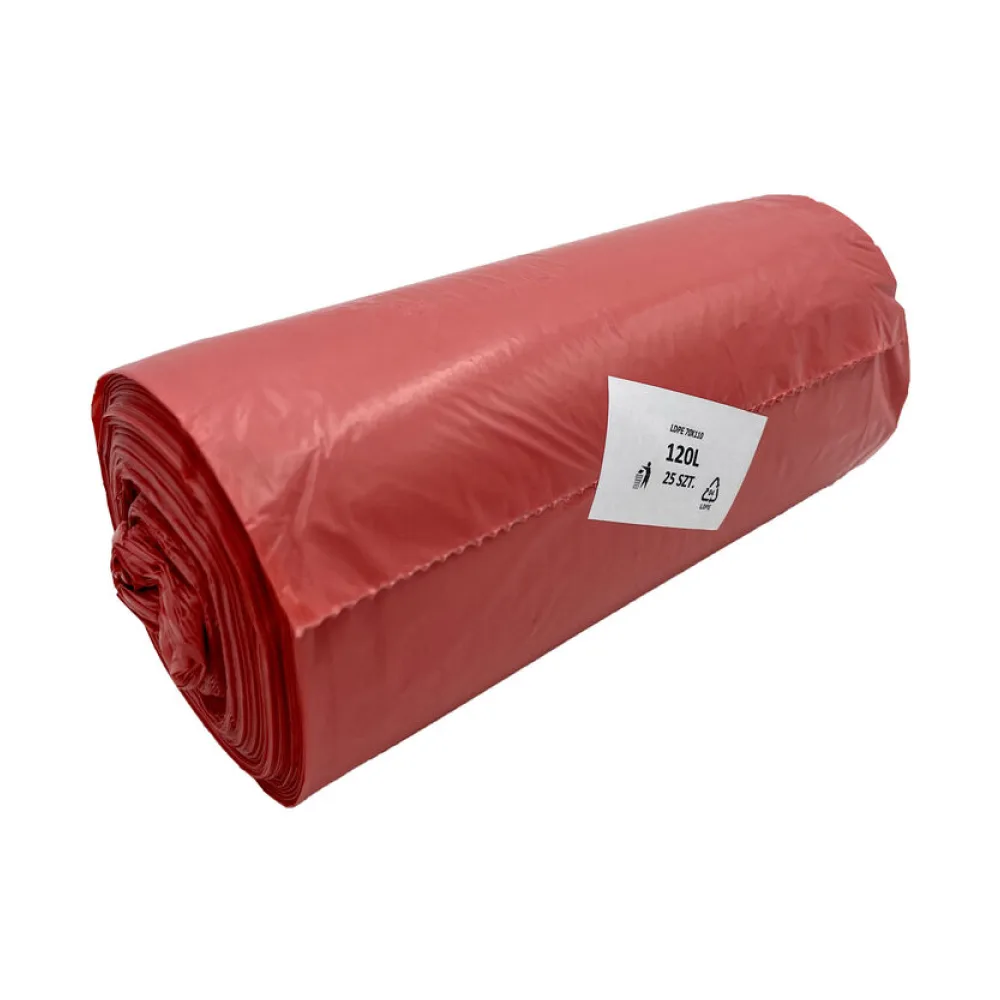 Müllsäcke 120 Liter 70 x 110 cm LDPE rot 25 Stk. – Bild 2