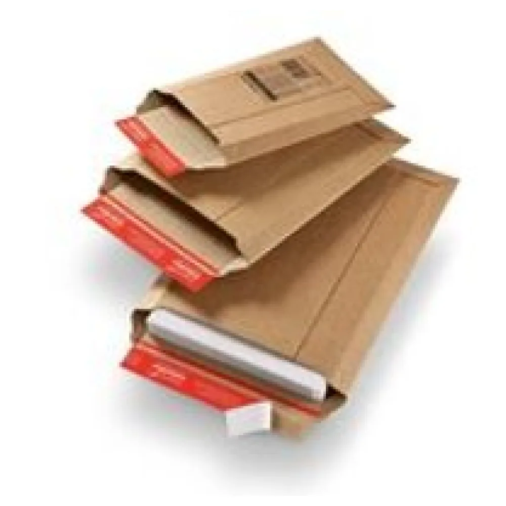 Versandtaschen 150 x 250 x -50 mm extrem starke Wellpappe Selbstklebeverschluss Aufreißfaden braun – Bild 3