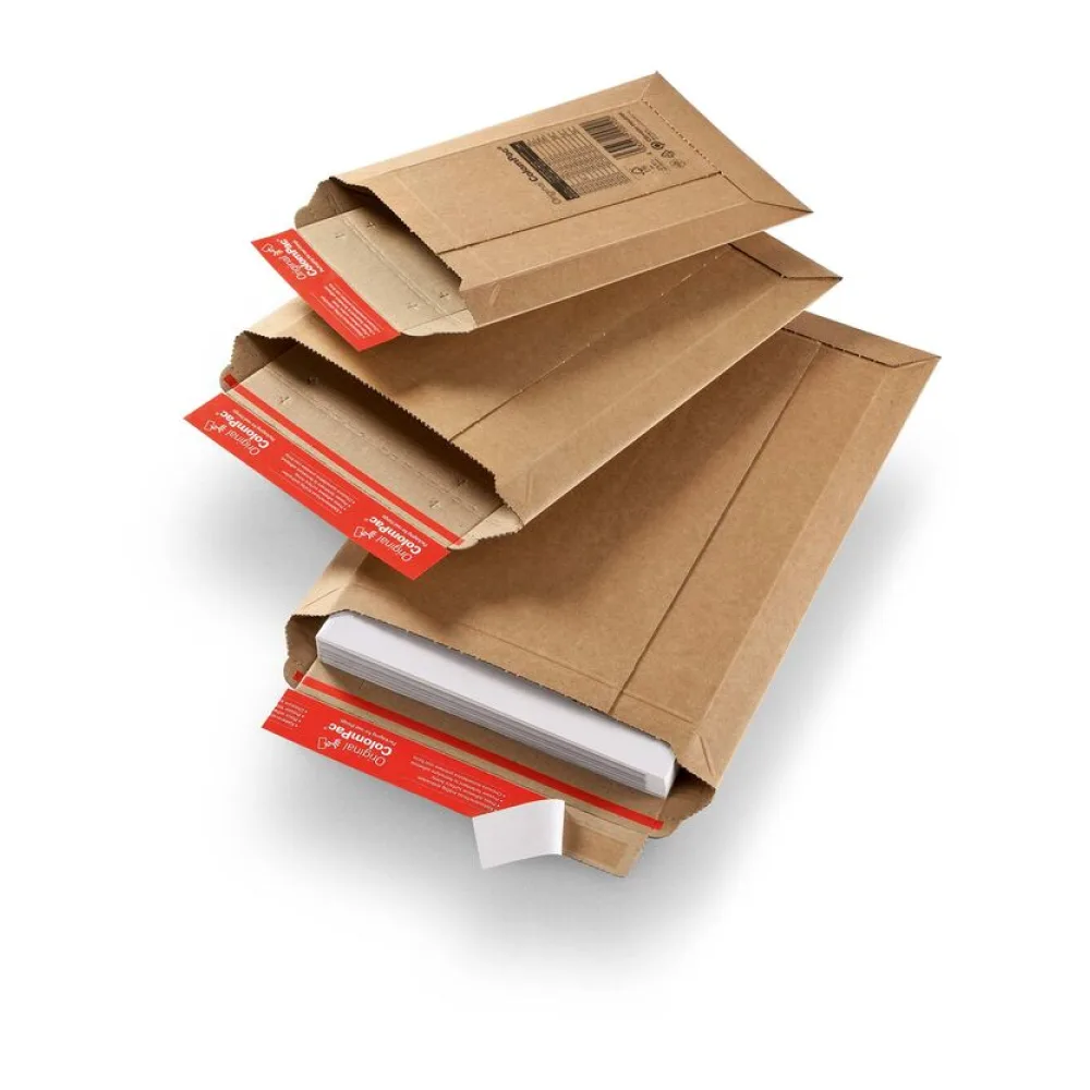 Versandtaschen 150 x 250 x -50 mm extrem starke Wellpappe Selbstklebeverschluss Aufreißfaden braun – Bild 2