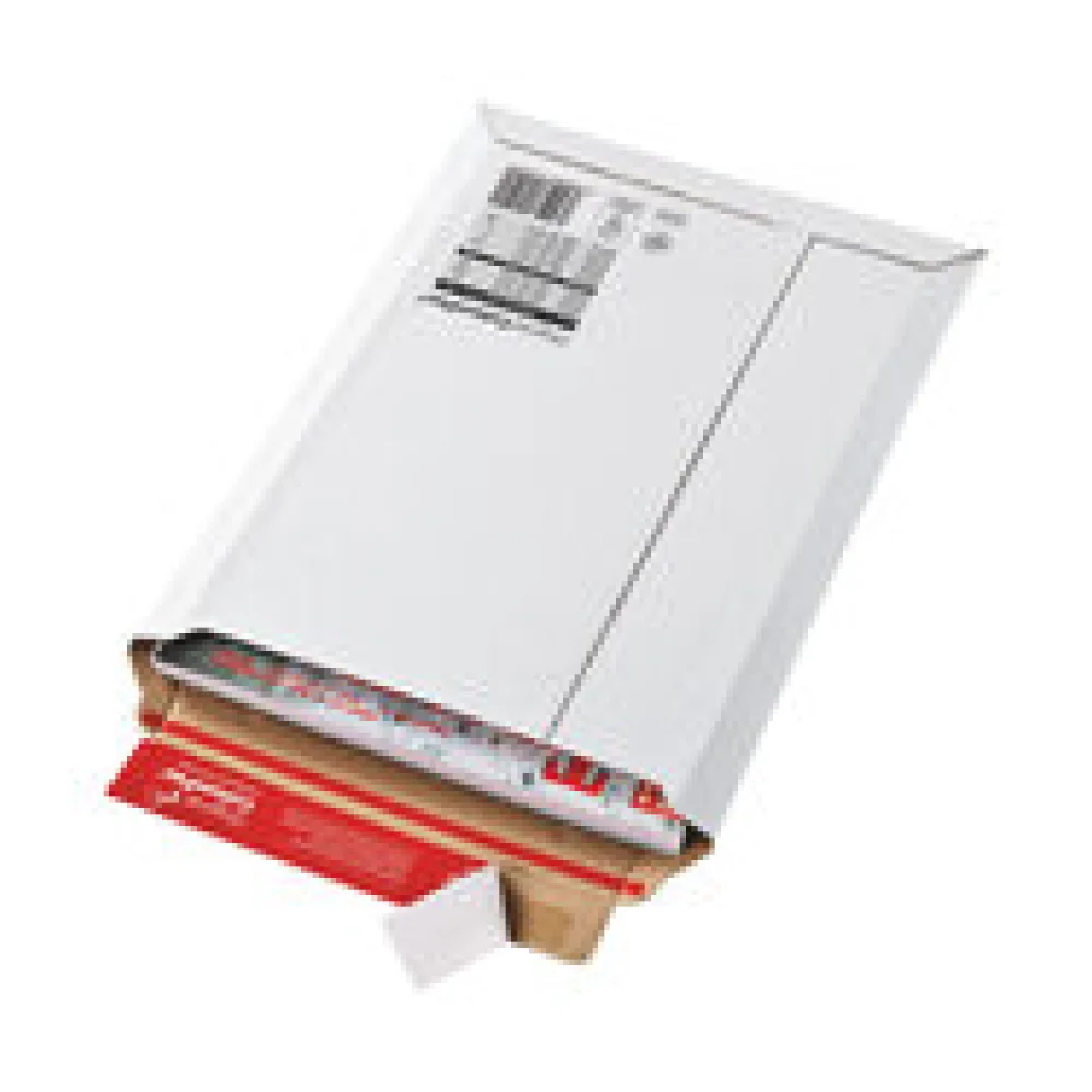 Versandtaschen 235 x 340 x -35 mm extrem starke Wellpappe Selbstklebeverschluss Aufreißfaden weiß
