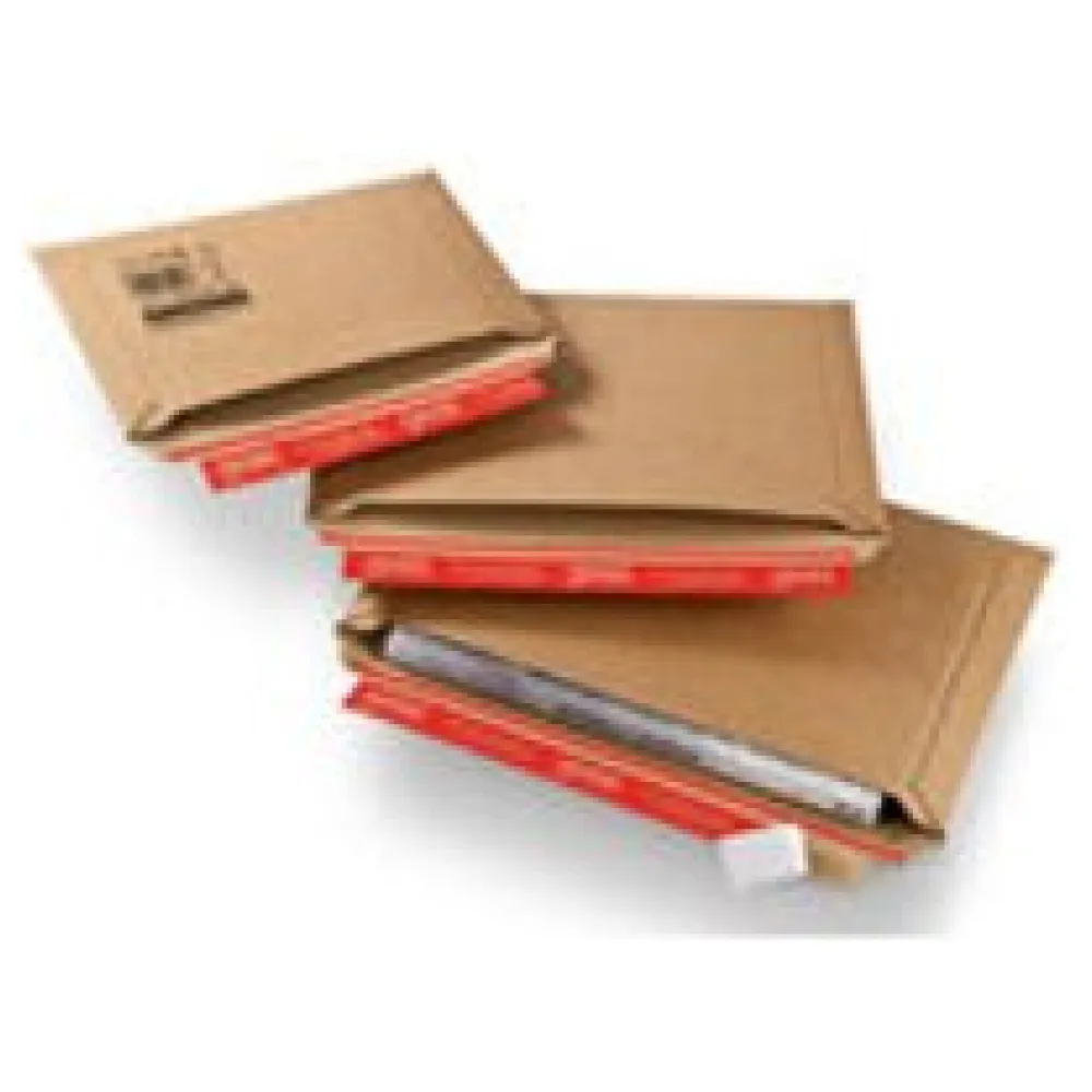 Versandtaschen mit Querbefüllung 270 x 185 x -30 mm Wellpappe Selbstklebeverschluss Aufreißfaden braun – Bild 3