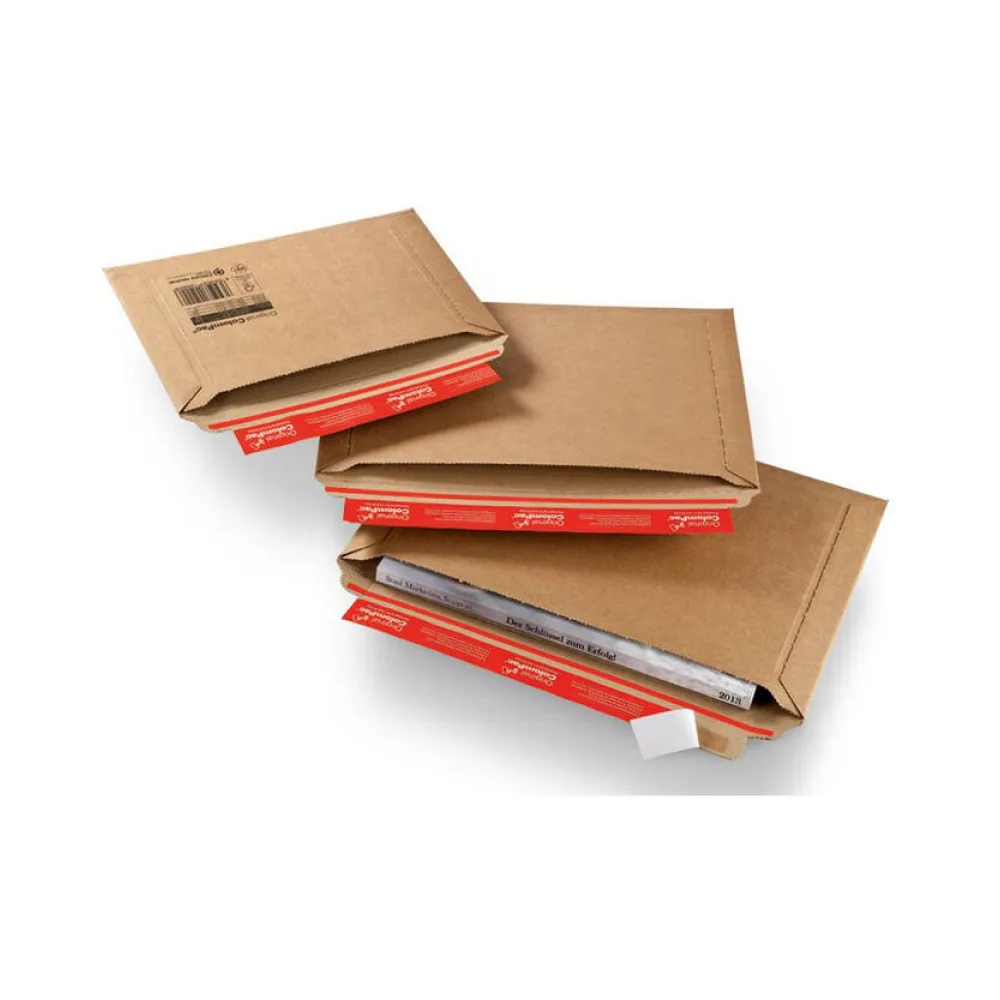 Versandtaschen mit Querbefüllung 360 x 250 x -30 mm Wellpappe Selbstklebeverschluss Aufreißfaden braun – Bild 2