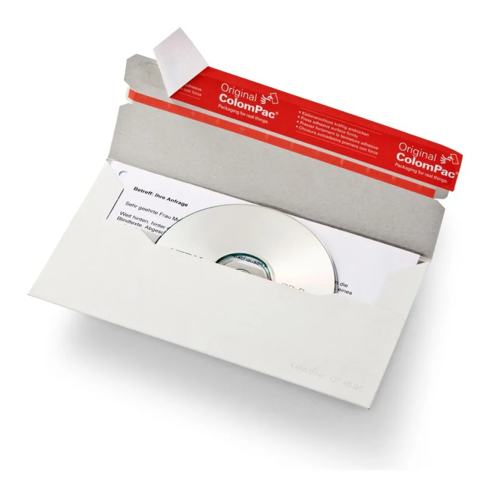 CD-Brief DIN Lang 222 x 123 x 3mm Selbstklebeverschluss & Aufreißfaden für 1 CD / DVD – Bild 2