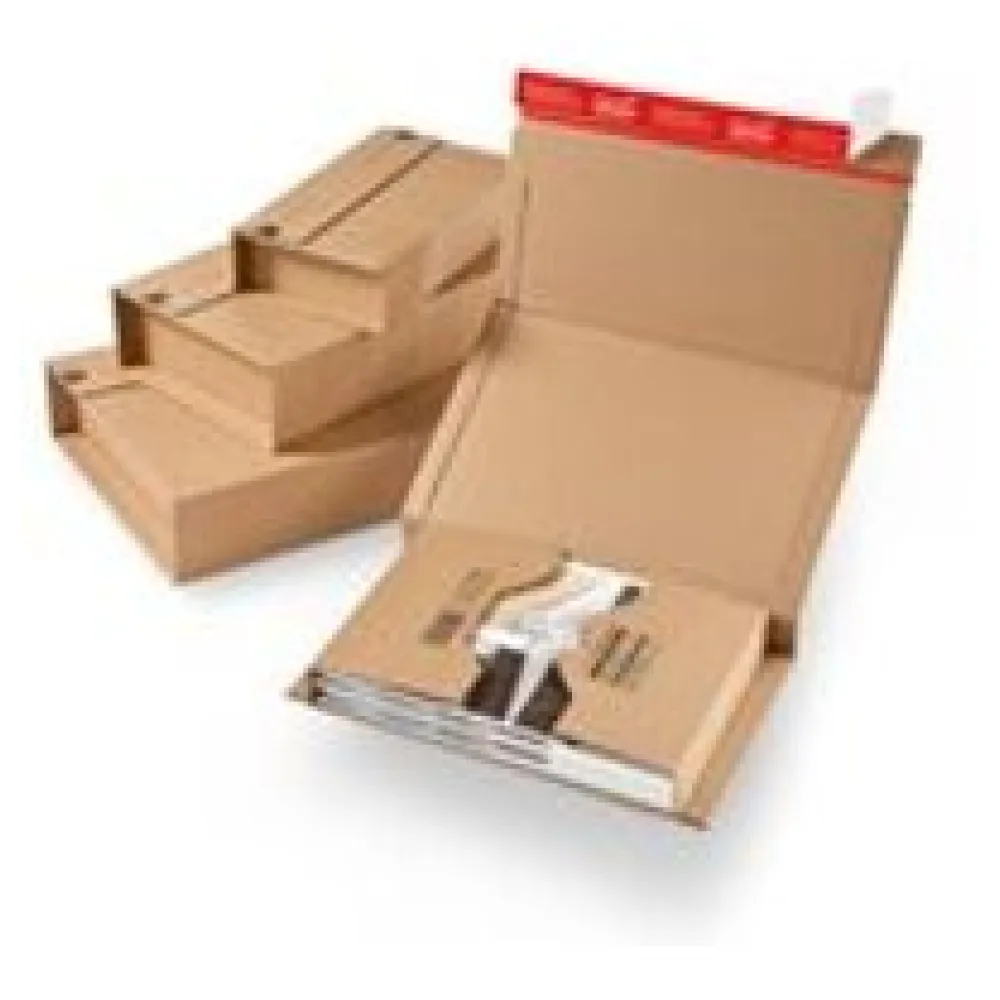 Universalverpackung Wickelverpackung starke B-Welle 198 x 135 x -63mm mit Selbstklebeverschluss & Aufreißfaden – Bild 3