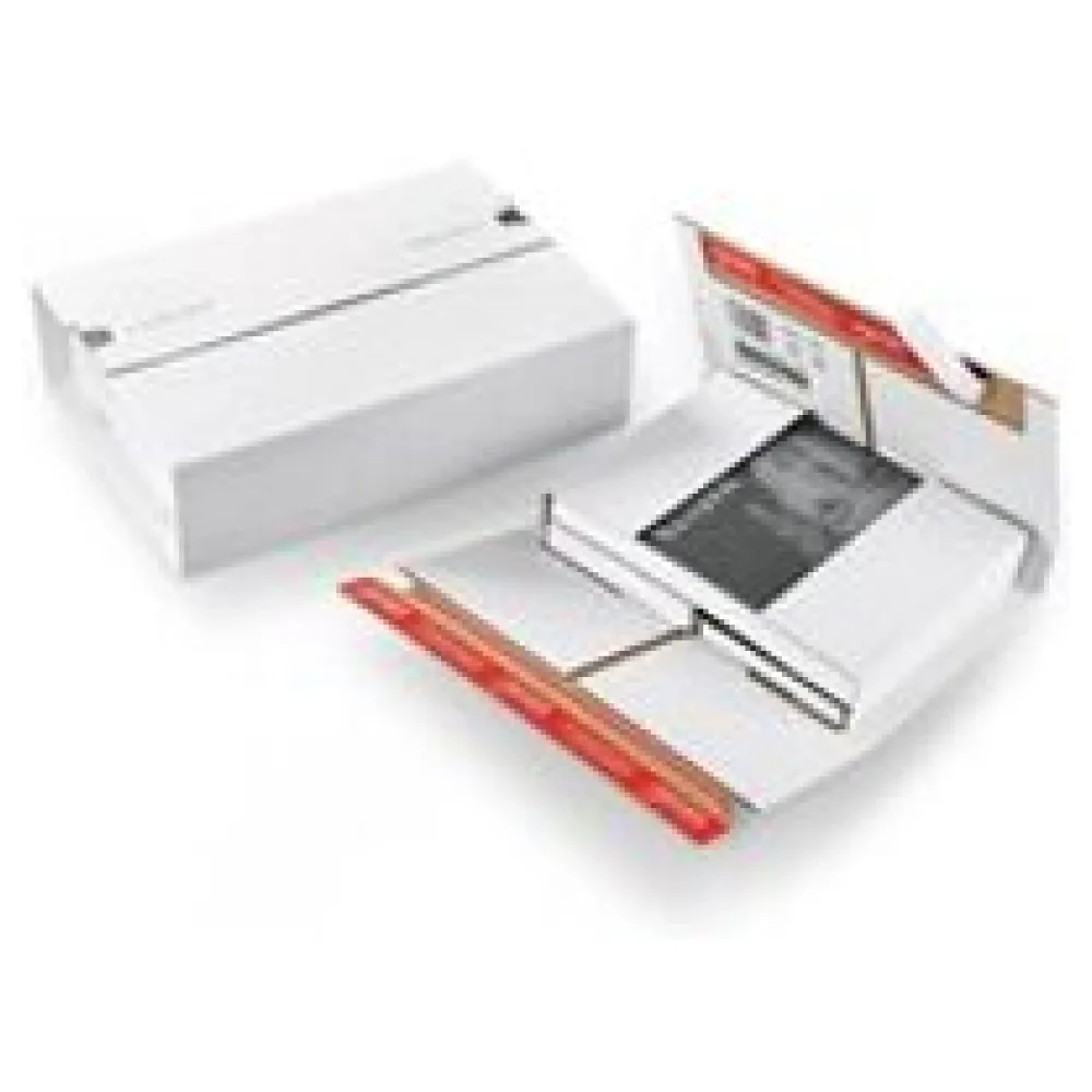 Universal-Versandverpackung 353 x 245 x -102mm mit doppeltem Selbstklebeverschluss & Aufreißfaden weiß – Bild 3