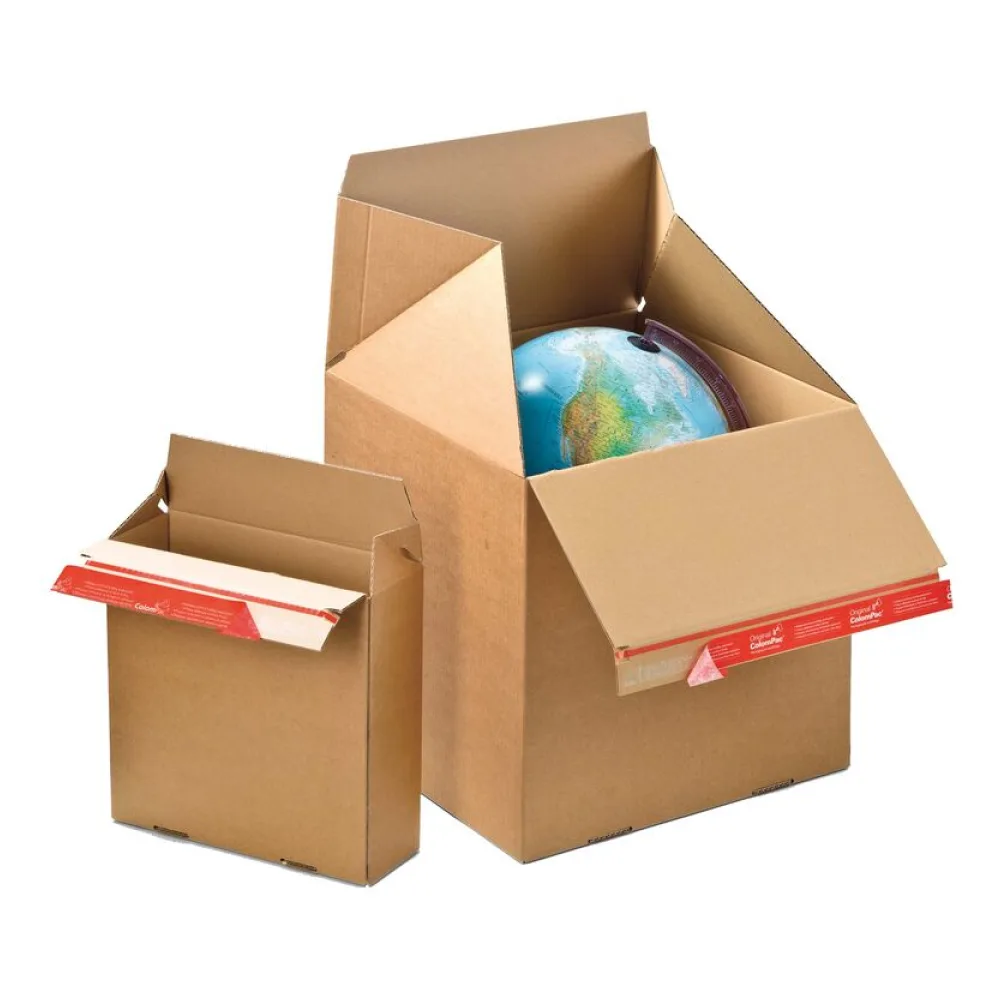Euroboxen L 400 x 150 x 400mm mit Selbstklebeverschluss & Aufreißfaden braun – Bild 2