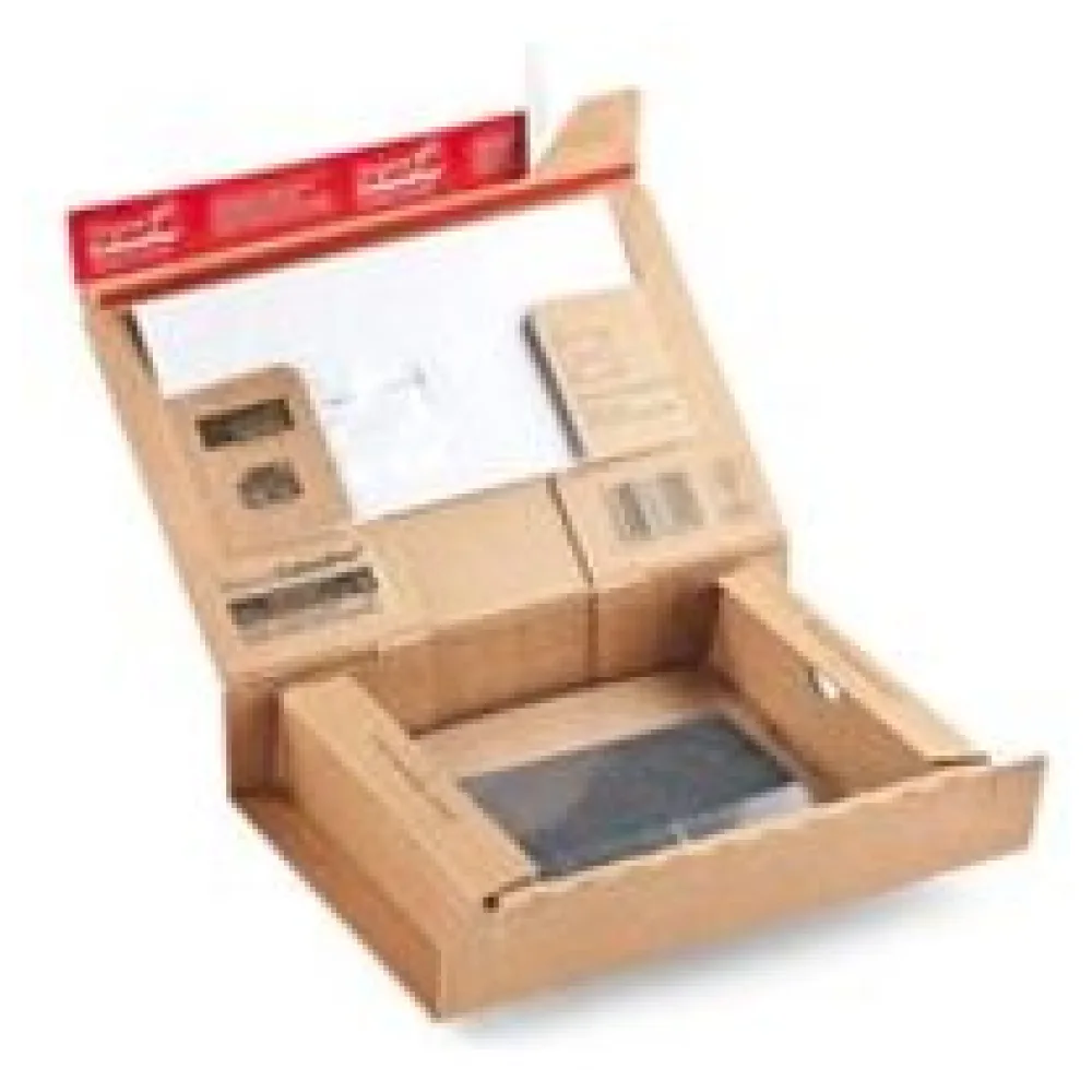 Fixtray für 5" Smartphone inkl. Versandkarton mit Selbstklebeverschluss & Aufreißfaden braun – Bild 3