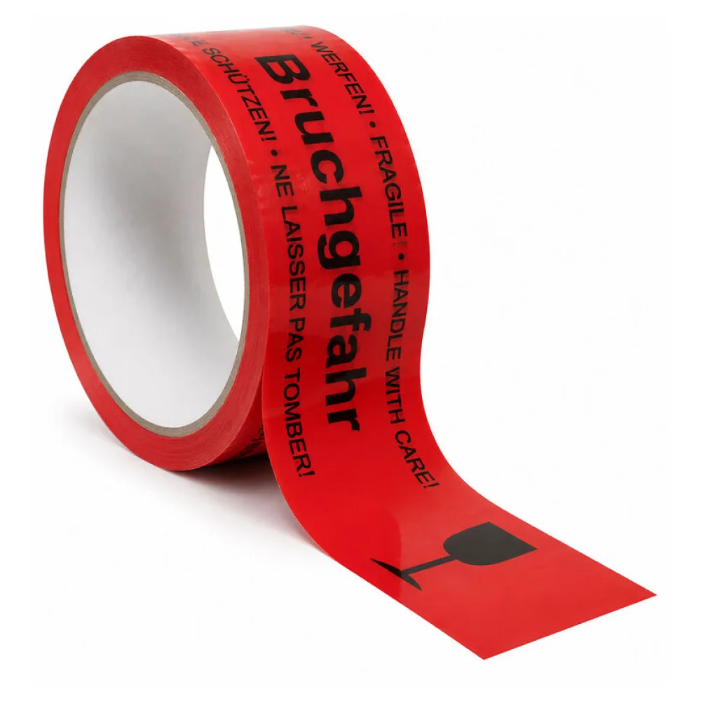 Warnband Klebeband 48mmx66m activaTape Low Noise rot mit Aufdruck Bruchgefahr – Bild 2