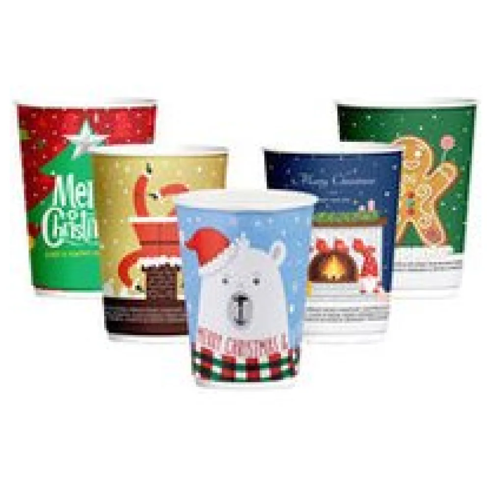 Pappbecher Heißgetränkebecher doppelwandig WEIHNACHTSMIX 400ml (max 500ml), 25 Stk. – Bild 3