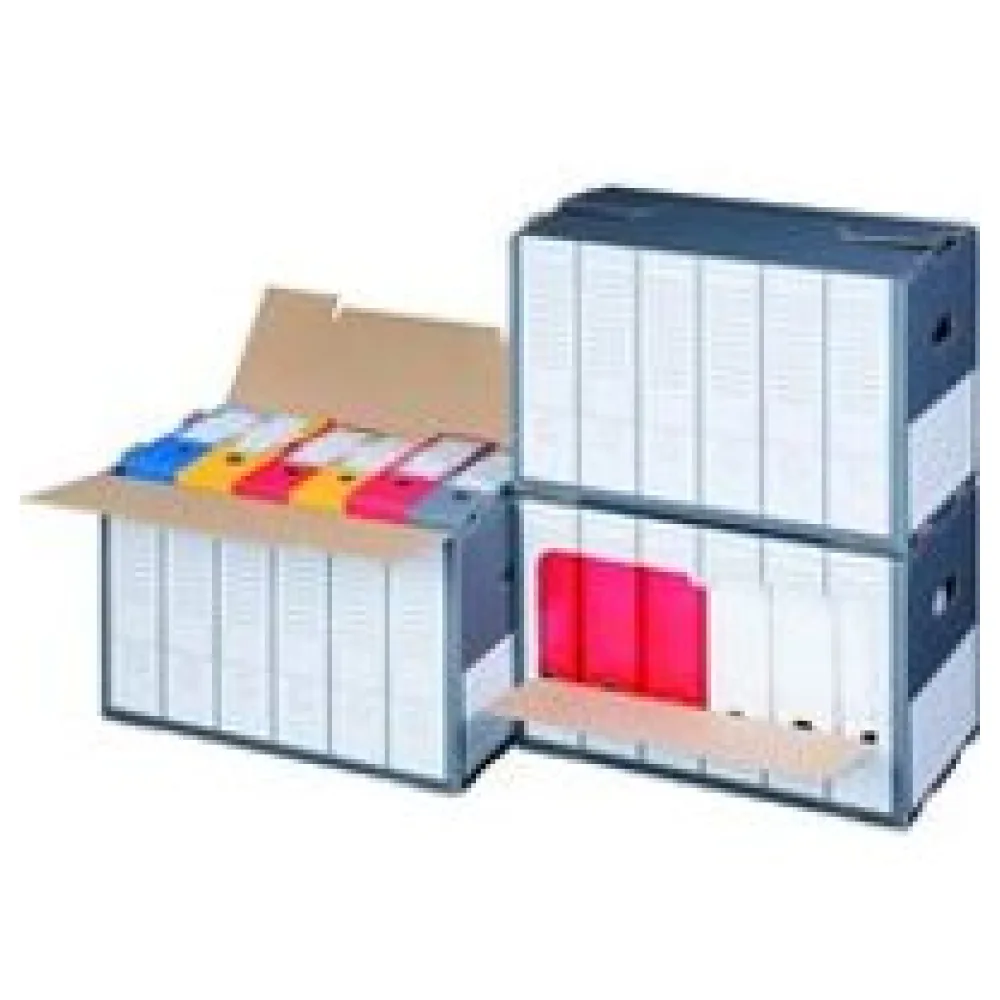 Archivbox für Ordner mit Frontklappe 498x295x322mm wiederverschließbar anthrazit – Bild 3