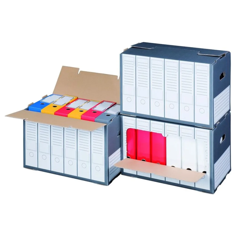 Archivbox für Ordner mit Frontklappe 498x295x322mm wiederverschließbar anthrazit – Bild 2