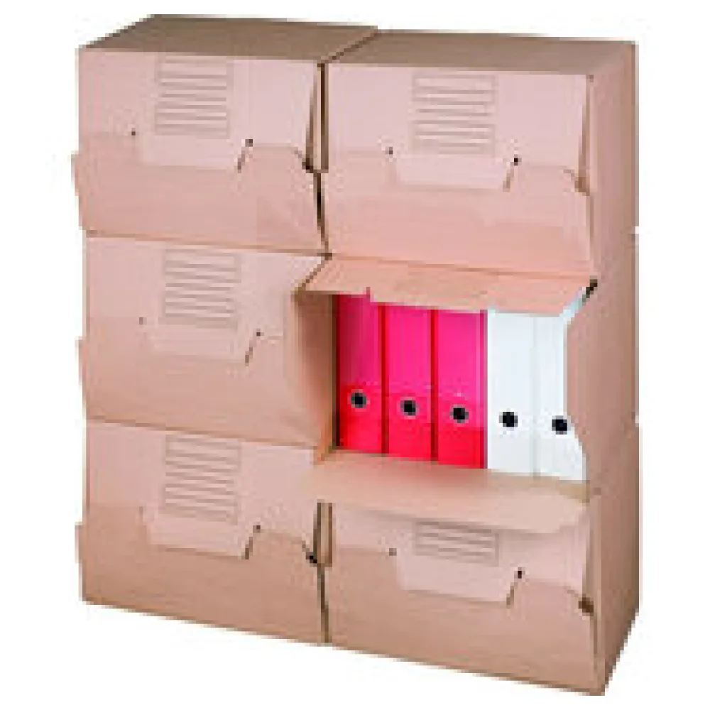 Archivboxen 426x326x295mm mit praktischen Tragegriffen, braun