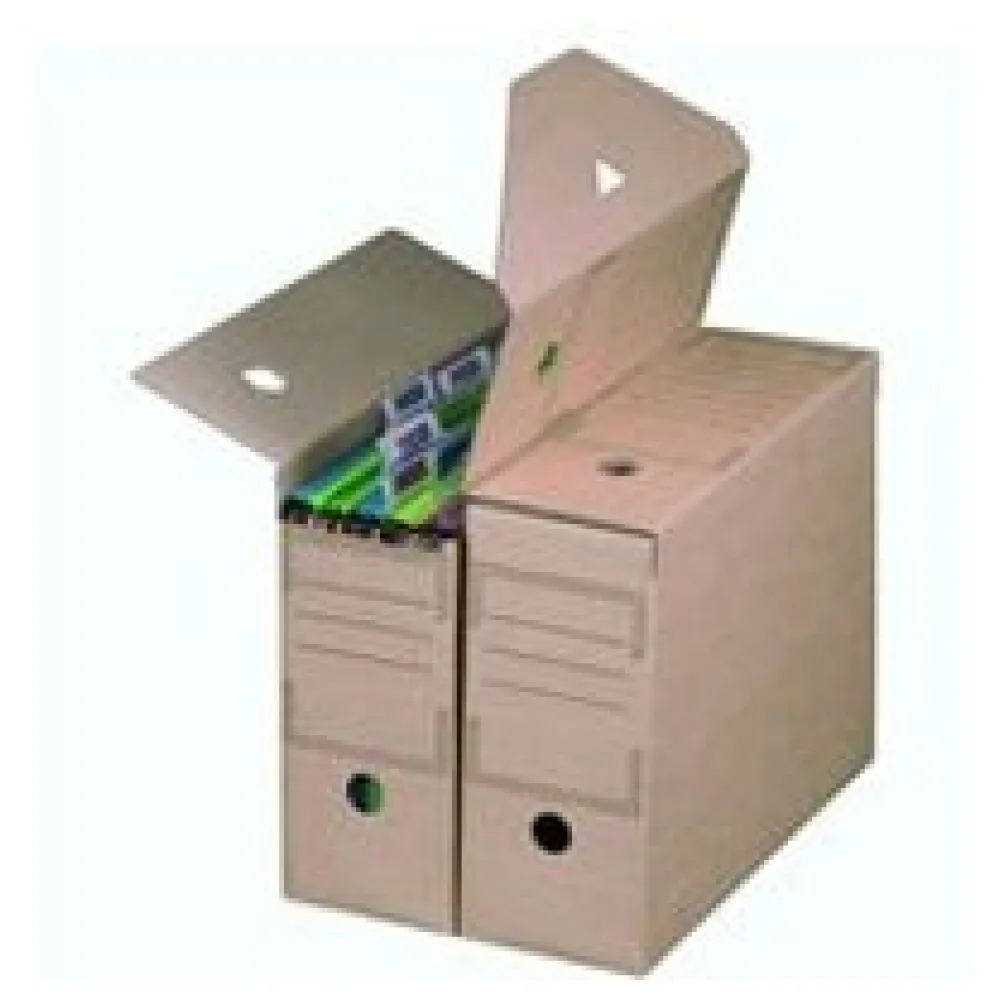 Archiv-Ablagebox für Hängemappen 328x115x239mm wiederverschließbar braun – Bild 3