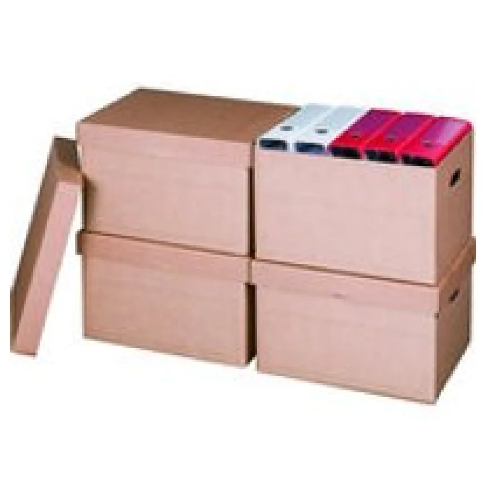Archivboxen 413x330x266mm mit Stülpdeckel und praktischen Tragegriffen, braun – Bild 3
