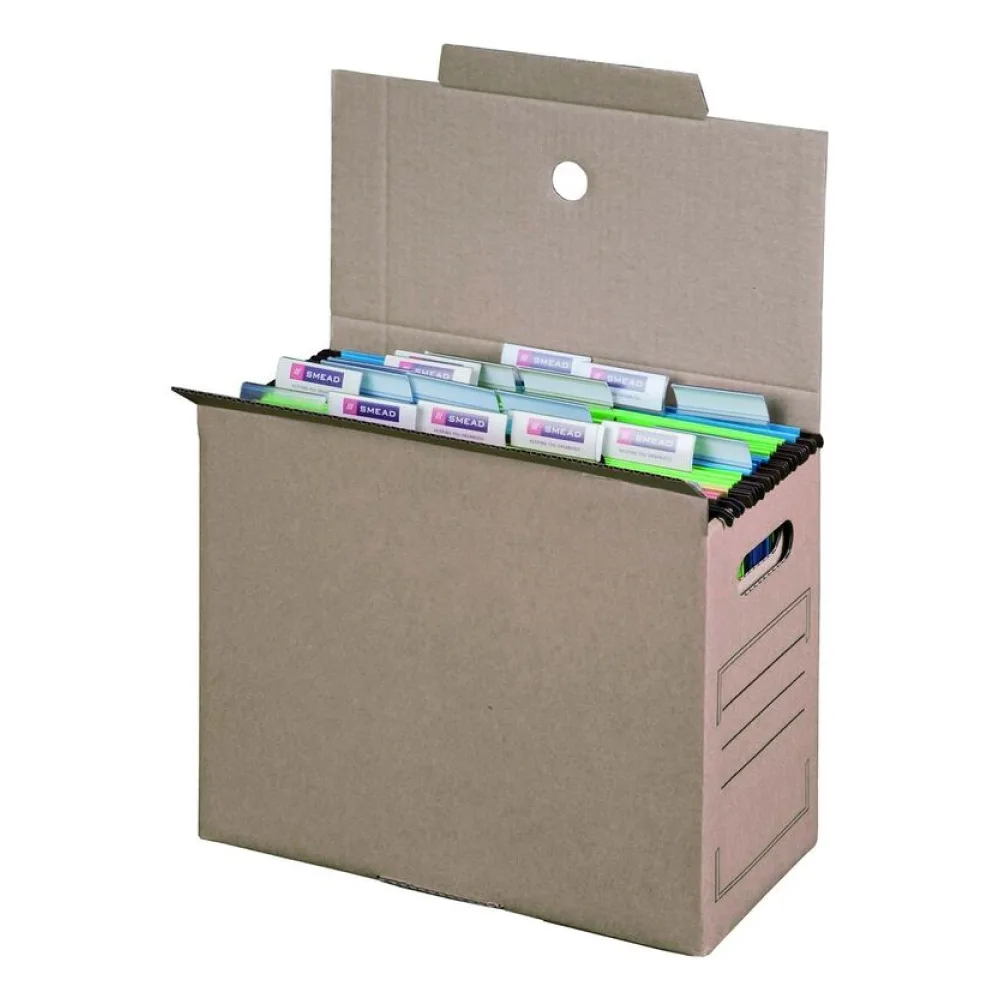 Archiv-Transportbox für Hängemappen 327x158x279mm wiederverschließbar braun – Bild 2