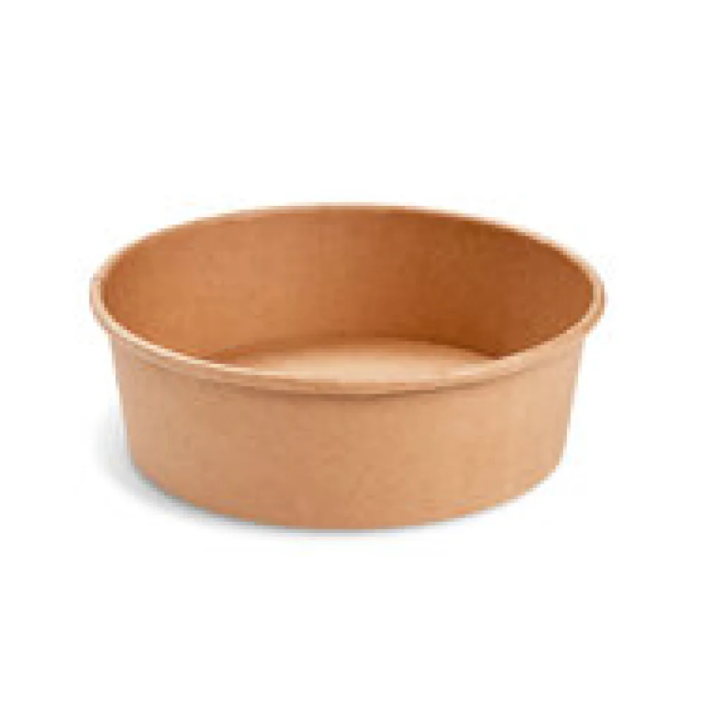 Salatschalen Feinkostschalen braun O185mm Pappe PE-beschichtet 1100ml, 50 Stk.