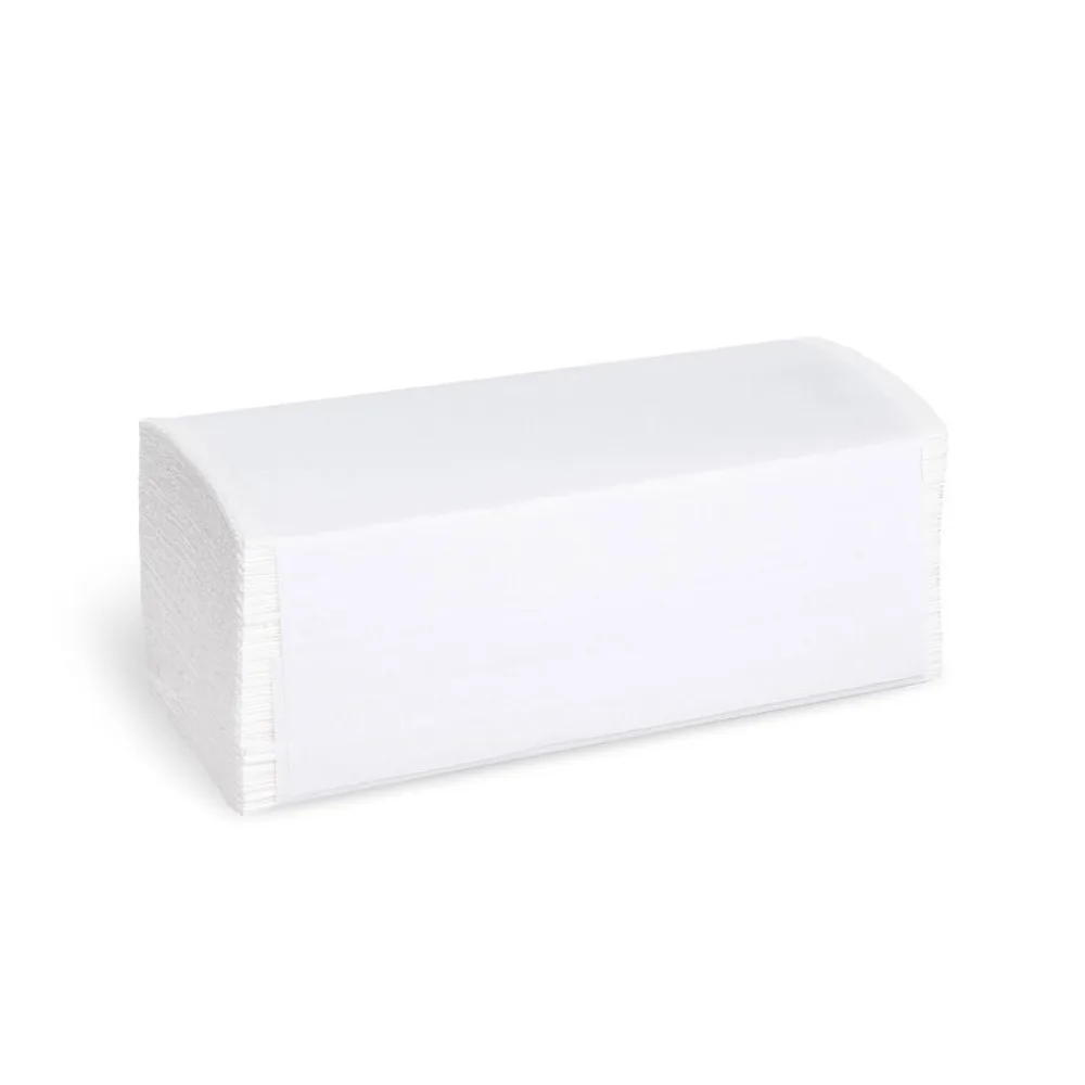 Falthandtücher Papierhandtuch 23x21cm 2-lagig weiß geprägt Zick Zack V-Falz, 3000 Stk. – Bild 2