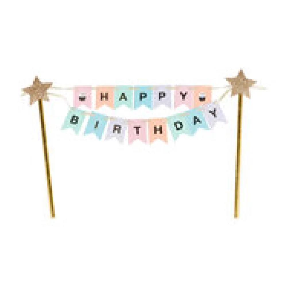 Tortenstecker Cake Topper 'Happy Birthday' 33 x 21cm