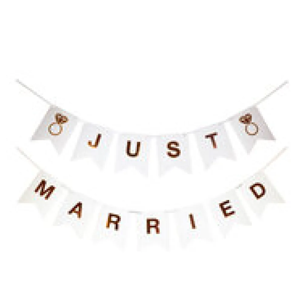 Wimpelkette Banner Hochzeit 'Just married' ca. 1,2m