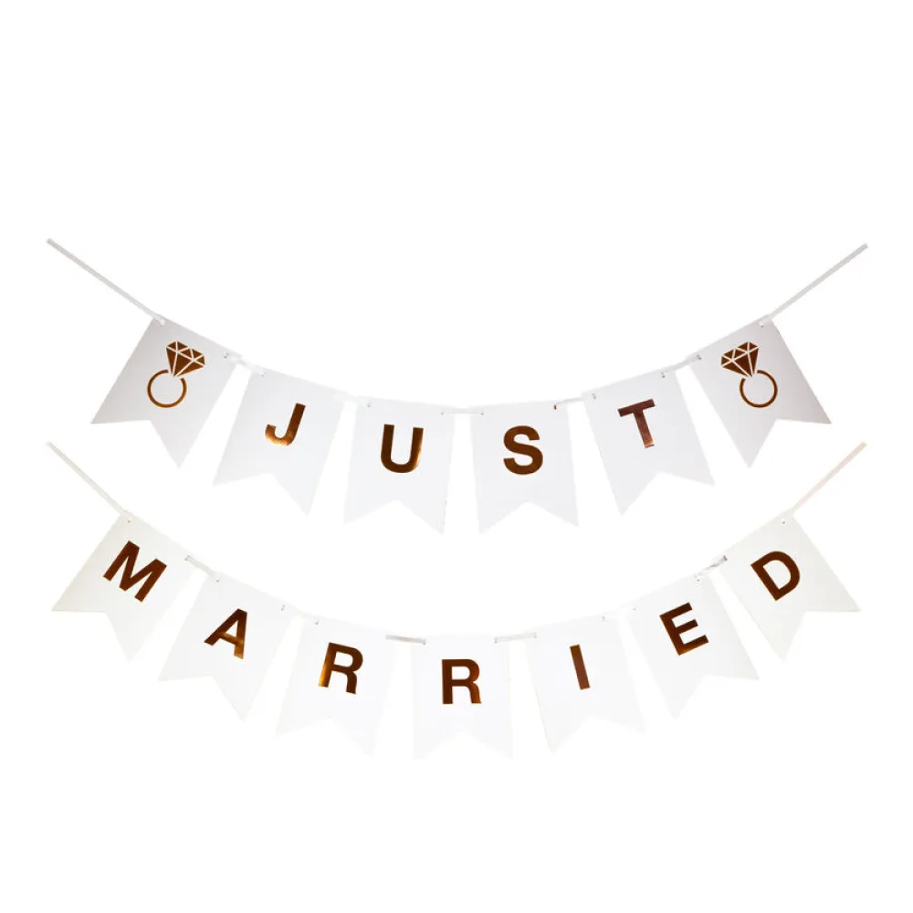 Wimpelkette Banner Hochzeit 'Just married' ca. 1,2m – Bild 2