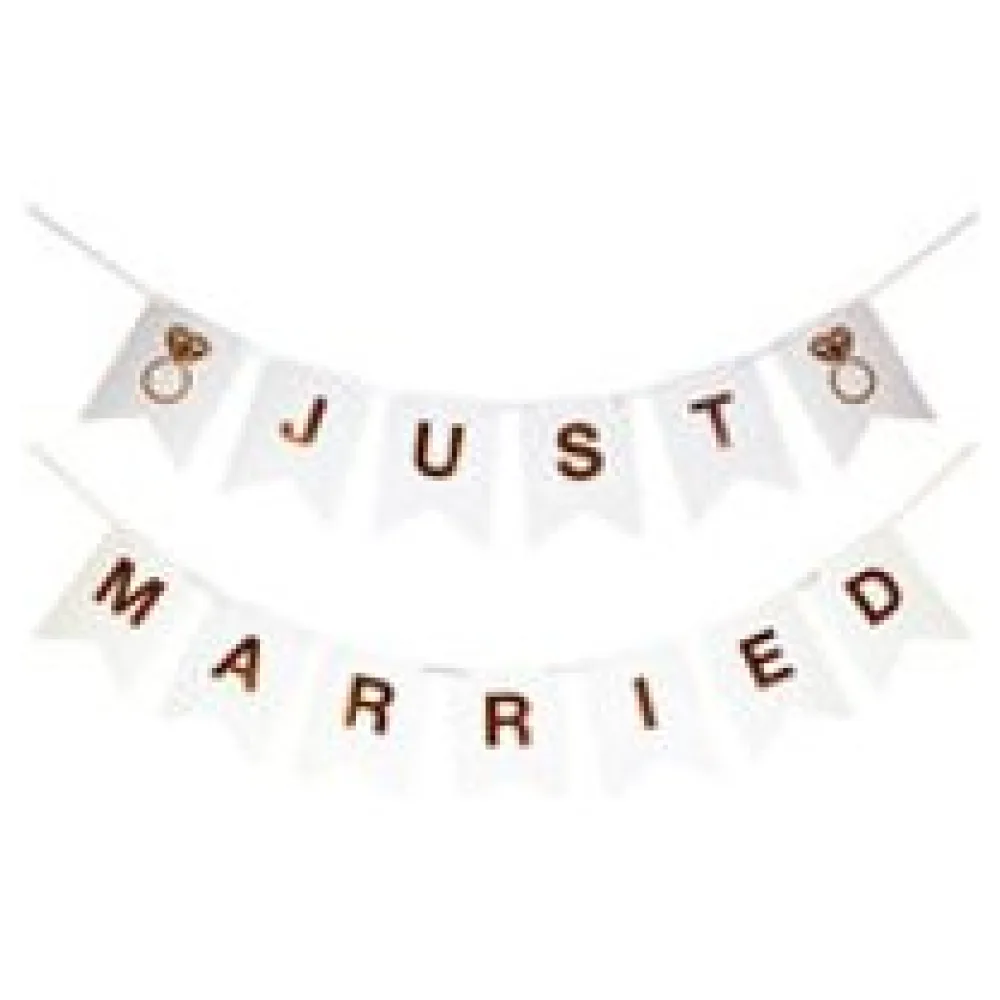 Wimpelkette Banner Hochzeit 'Just married' ca. 1,2m – Bild 3