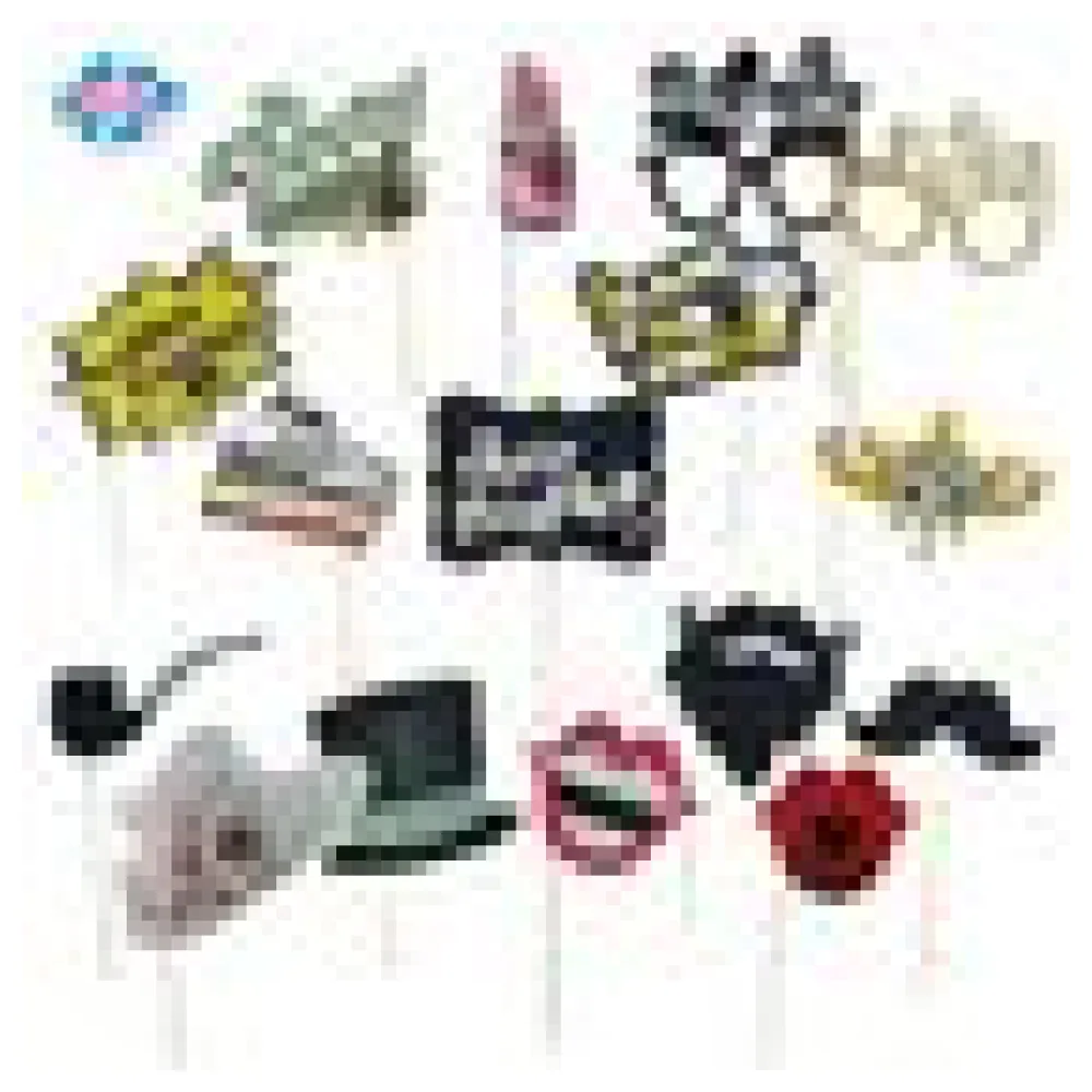 Party Props Fotobox Requisiten Accessoires Set "Hochzeit" 16-teiliges Set – Bild 4
