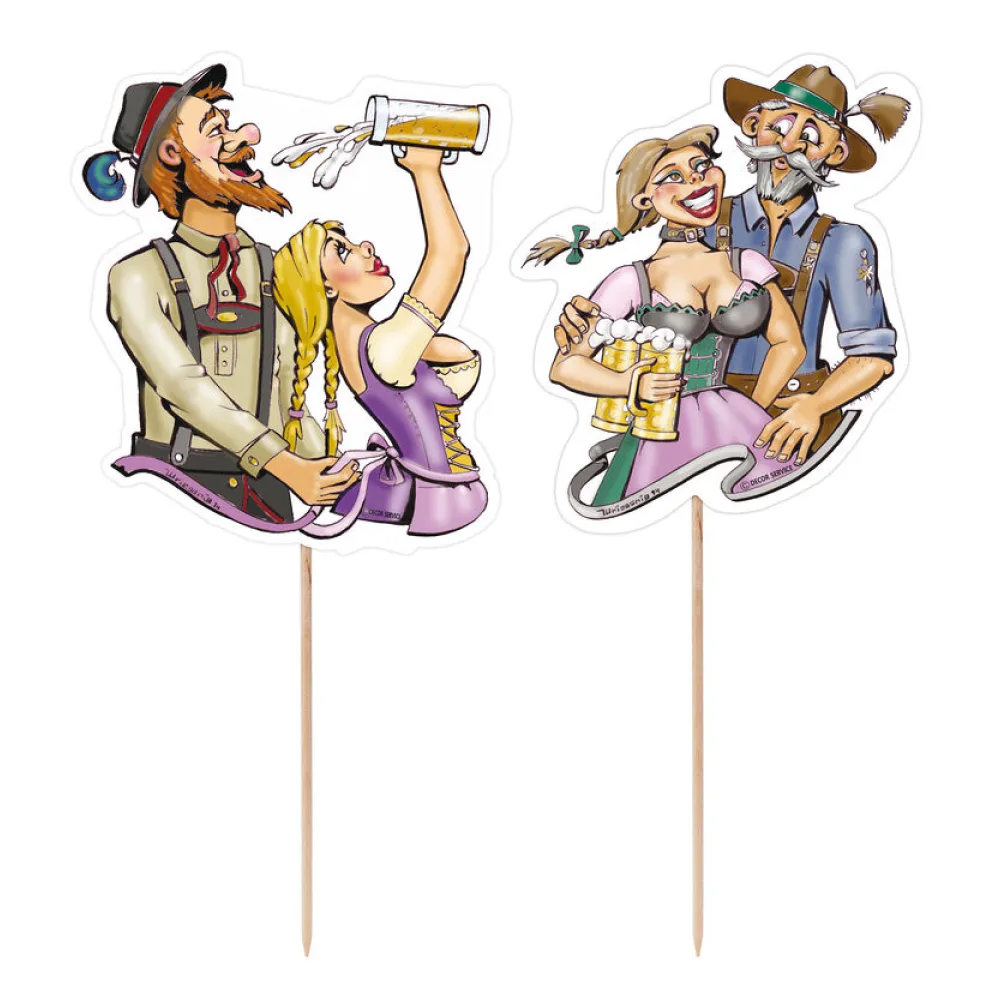 Deko-Picker "Trachtenpärchen Oktoberfest", 160 mm, 100 Stk. – Bild 2