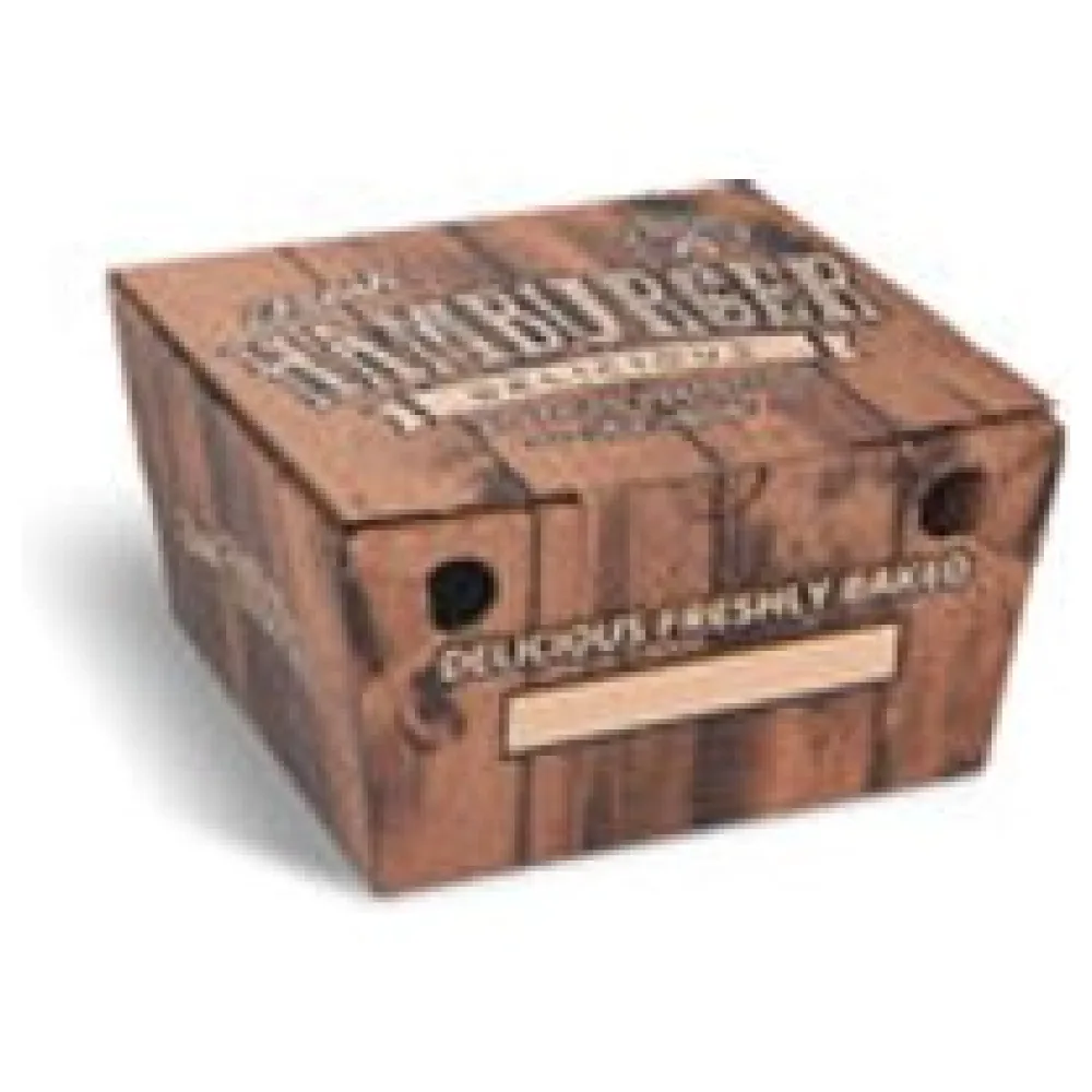 Hamburgerboxen aus Mikrowellpappe bedruckt braun 15 x 15 x 9,5 cm, 100 Stk. – Bild 3