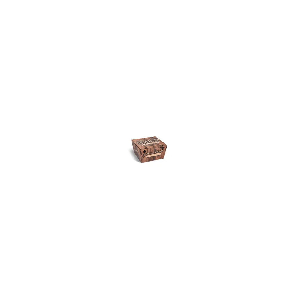 Hamburgerboxen aus Mikrowellpappe bedruckt braun 15 x 15 x 9,5 cm, 100 Stk.
