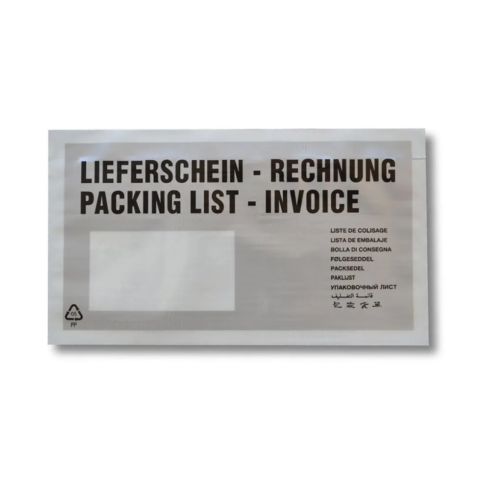 Dokumententaschen Begleitscheintaschen *Lieferschein/Rechnung* silber DIN Lang, 1000 Stk. – Bild 2