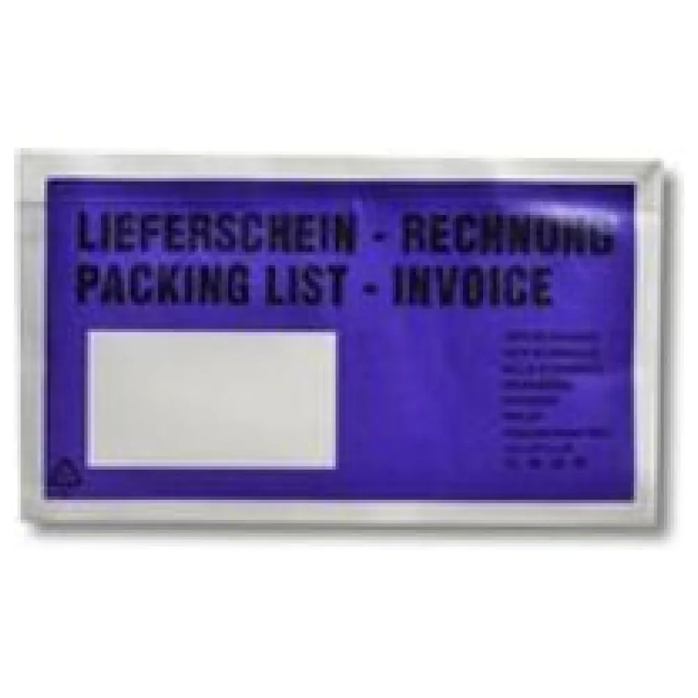 Dokumententaschen Begleitscheintaschen *Lieferschein/Rechnung* violett, DIN Lang, 1000 Stk. – Bild 3