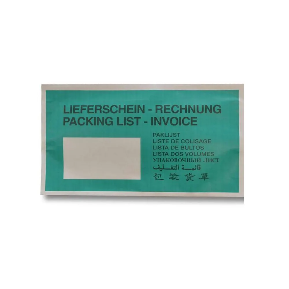 Dokumententaschen aus Kraftpapier Lieferschein/Rechnung grün DIN-Lang, 1000 Stk. – Bild 2