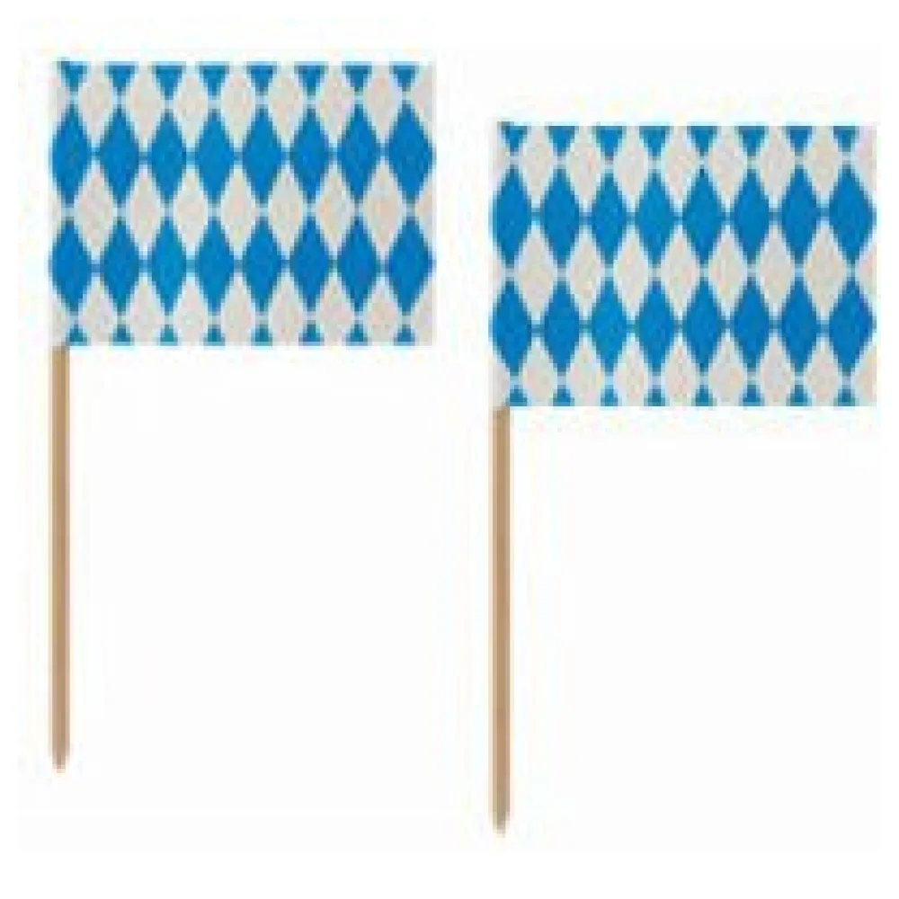 Fahnenpicker Deko-Picker Oktoberfest Bayerische Raute, 10cm, 100 Stk. – Bild 3
