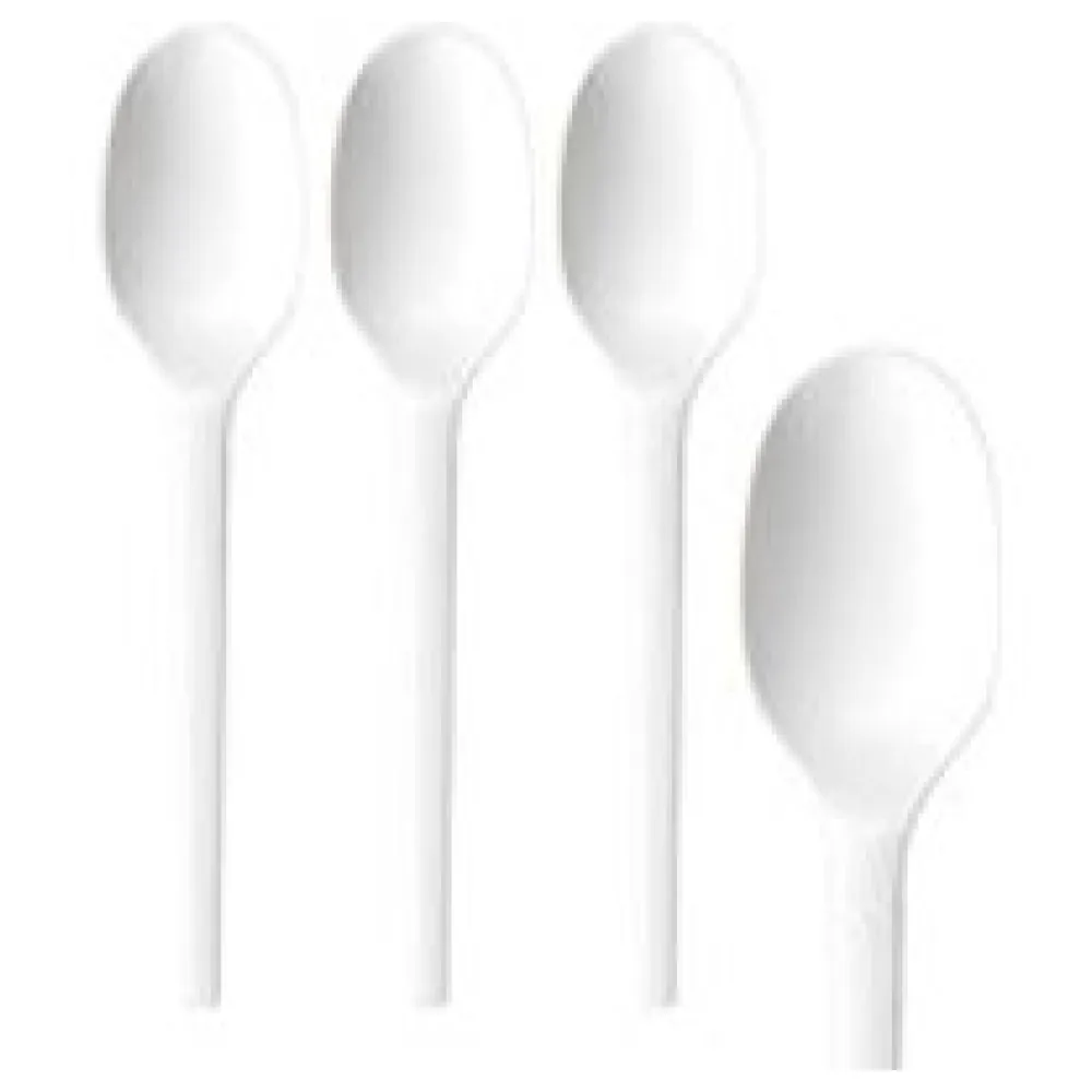 BIO Löffel aus CPLA, wiederverwendbar, weiß, 16.5cm, 50 Stk. – Bild 3
