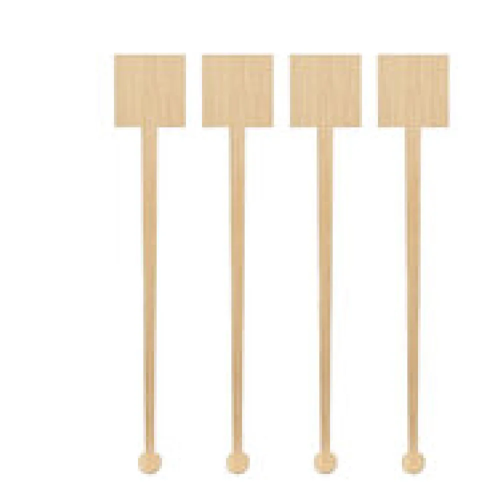 Rührstäbchen "Quadrat" aus Bambus, 17.5cm, 100 Stk.