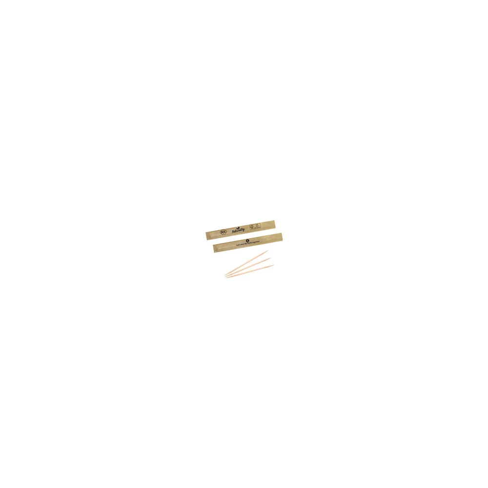 Zahnstocher aus Holz, rund, in ECO-Papier gehüllt, O2mm, 65mm, 1000 Stk.