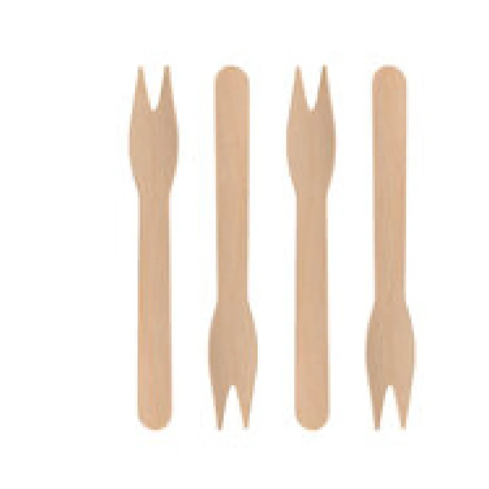 Snackgabeln, aus Holz, 12cm, 500 Stk.