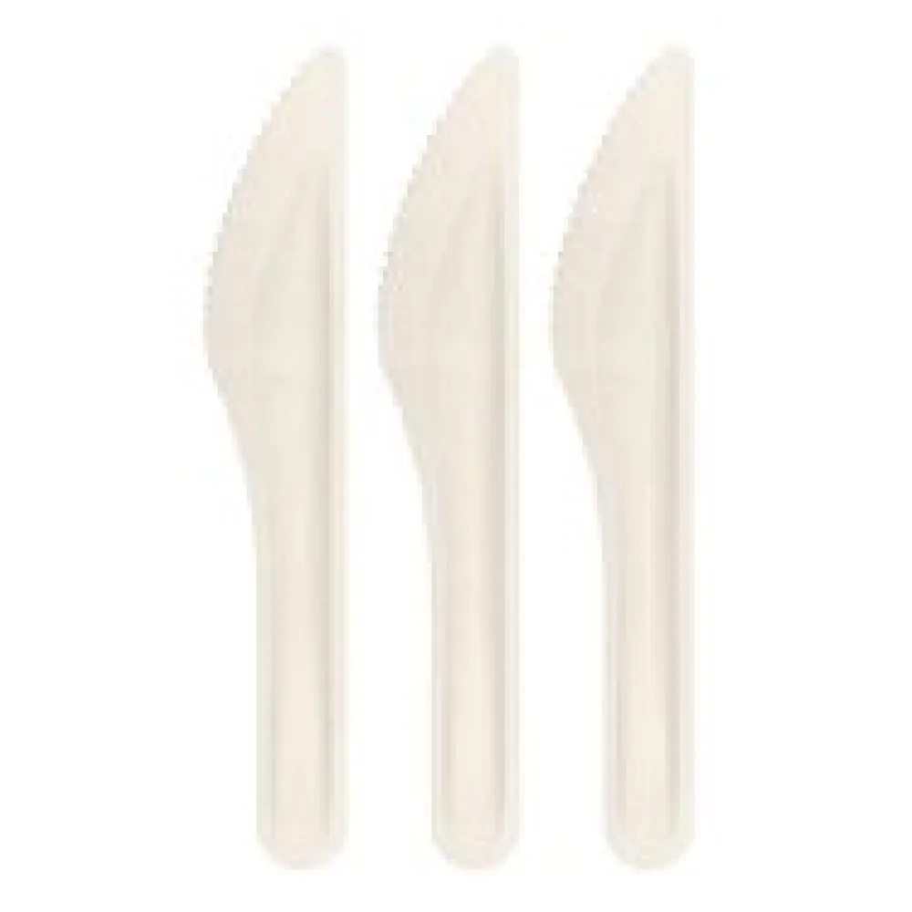 Messer aus Bagasse, naturweiß, 16cm, 100Stk.