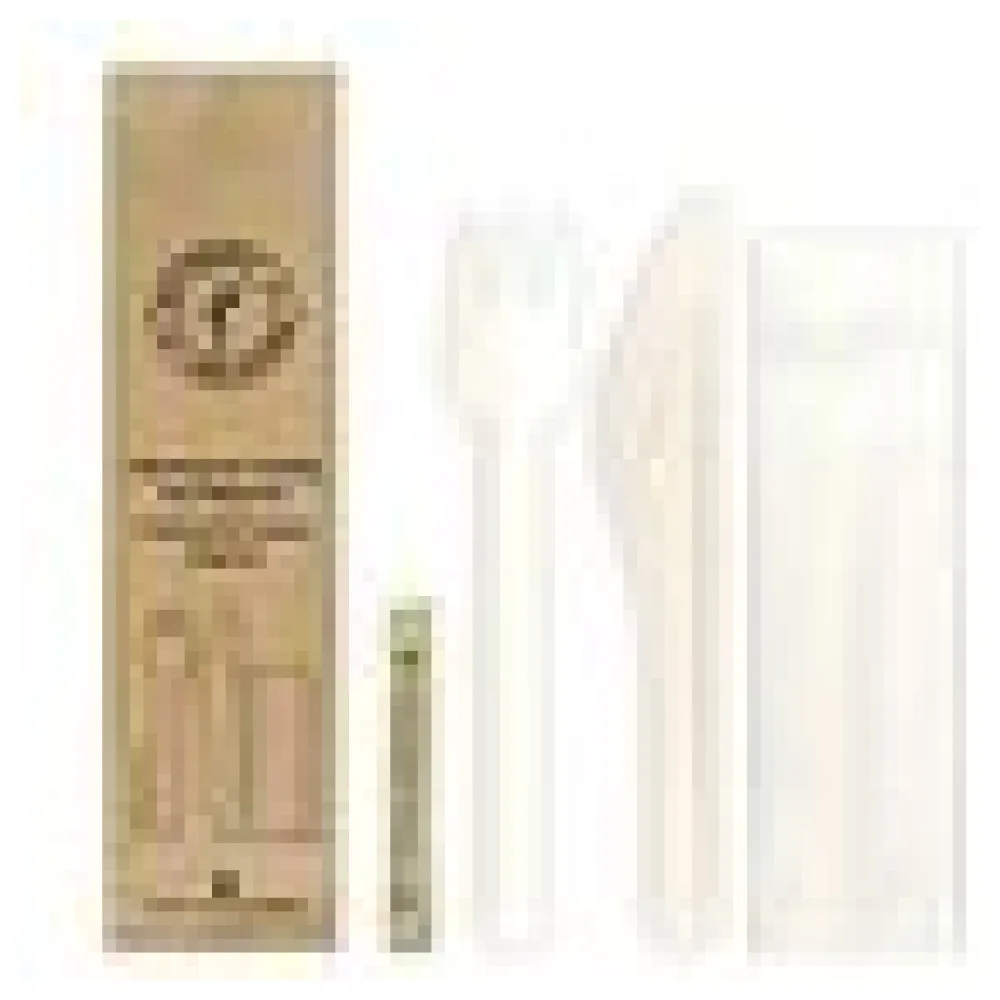 Bestecksets 4-teilig, aus Bagasse, naturweiß, 22cm, 25 Stk. – Bild 4