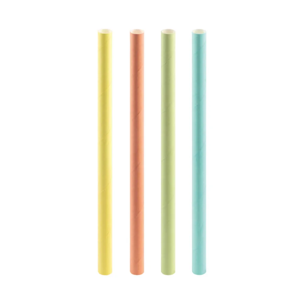 Trinkhalme aus Papier für Bubble Tea, pastellbunt O12mm 21cm, 50 Stk. – Bild 2