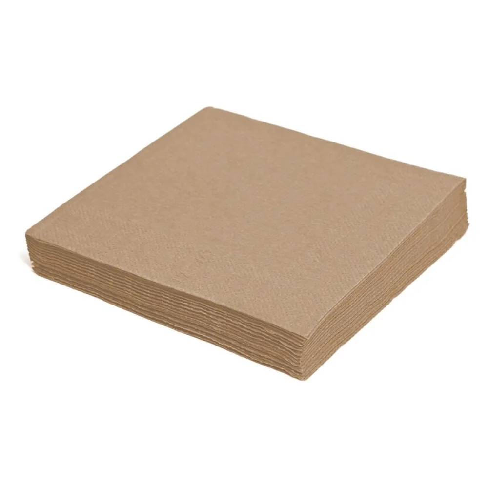 Servietten 24 x 24 cm 1/4 -Falz, 2-lagig natur braun, 250 Stk. – Bild 2
